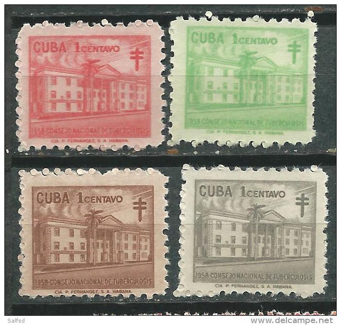 CUBA Scott # RA39/42 ** MNH Set National Council Of Tuberculosis Beneficencia Charity - Charity Issues