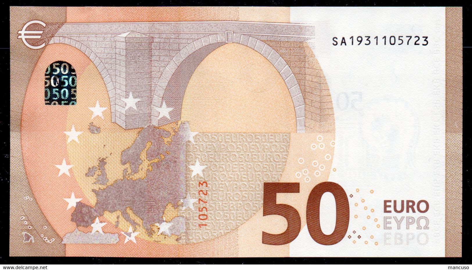 50 EURO ITALY  LAGARDE S048 SA  Ch  "93"  UNC - 50 Euro