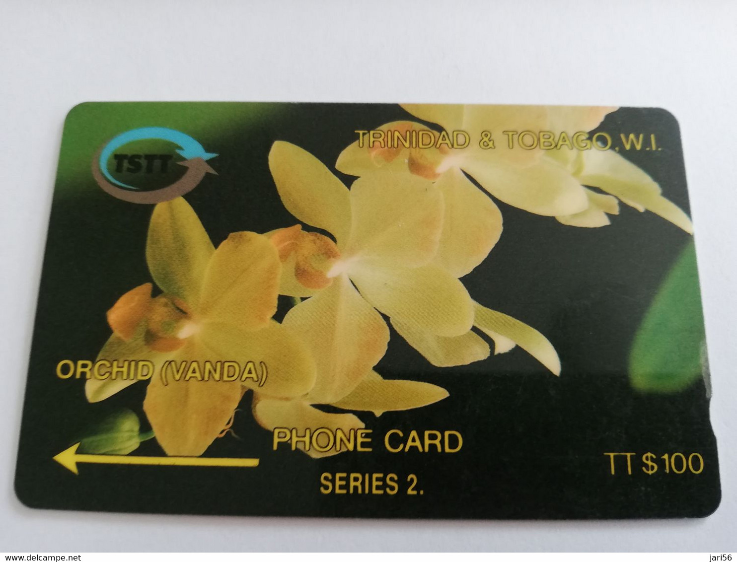 TRINIDAD & TOBAGO  GPT CARD    $100,-  5CCTD  ORCHID VANDA        Fine Used Card        ** 9591** - Trinité & Tobago