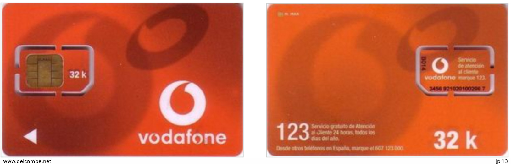 Carte SIM - Espagne - Vodafone - Vodafone Red Card 32K, Série B014 8110 - Vodafone