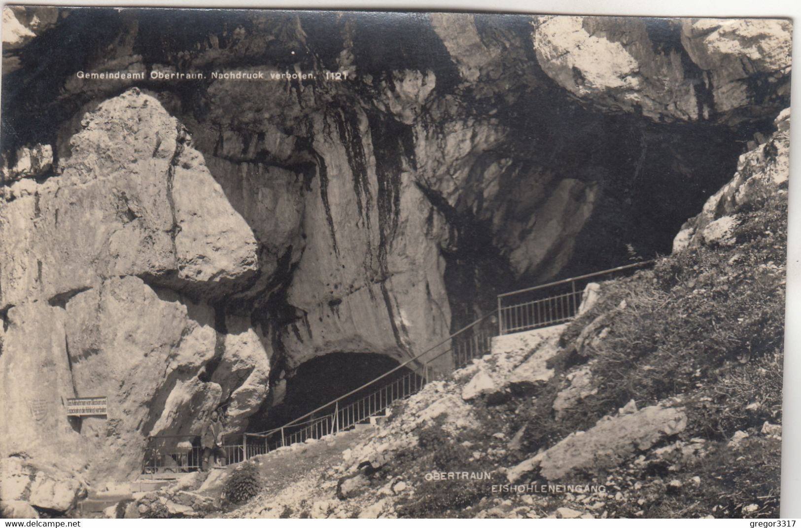 B2340) OBERTRAUN - Eishöhlen Eingang - Sehr Alte FOTO AK -. Gemeindeamt Obertraun 1929 - Traun