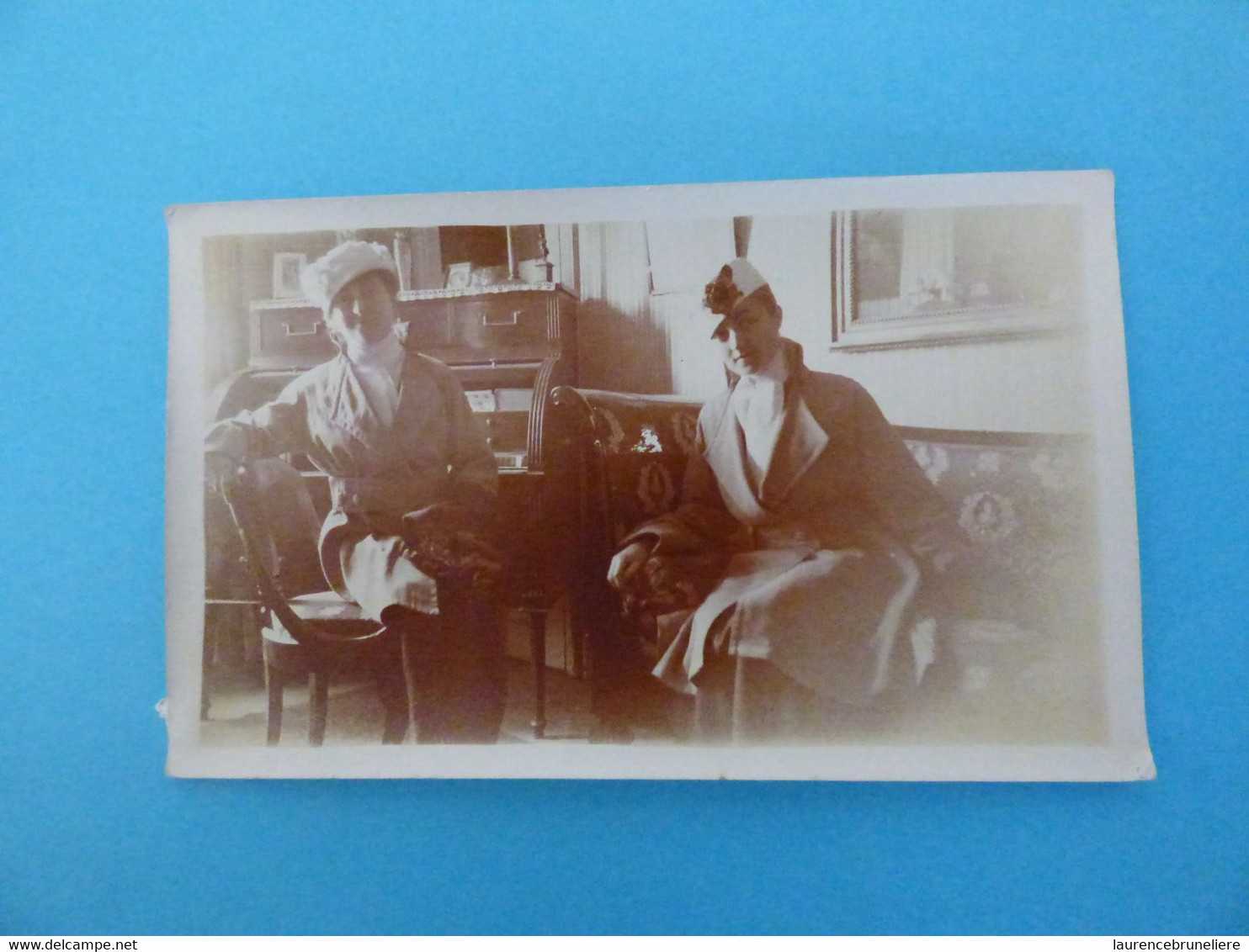 PHOTO ALBUMINEE - PARIS 117 RUE COULAINCOURT - EVA ET MARCELLE LAUNAY - 1915 - Lieux