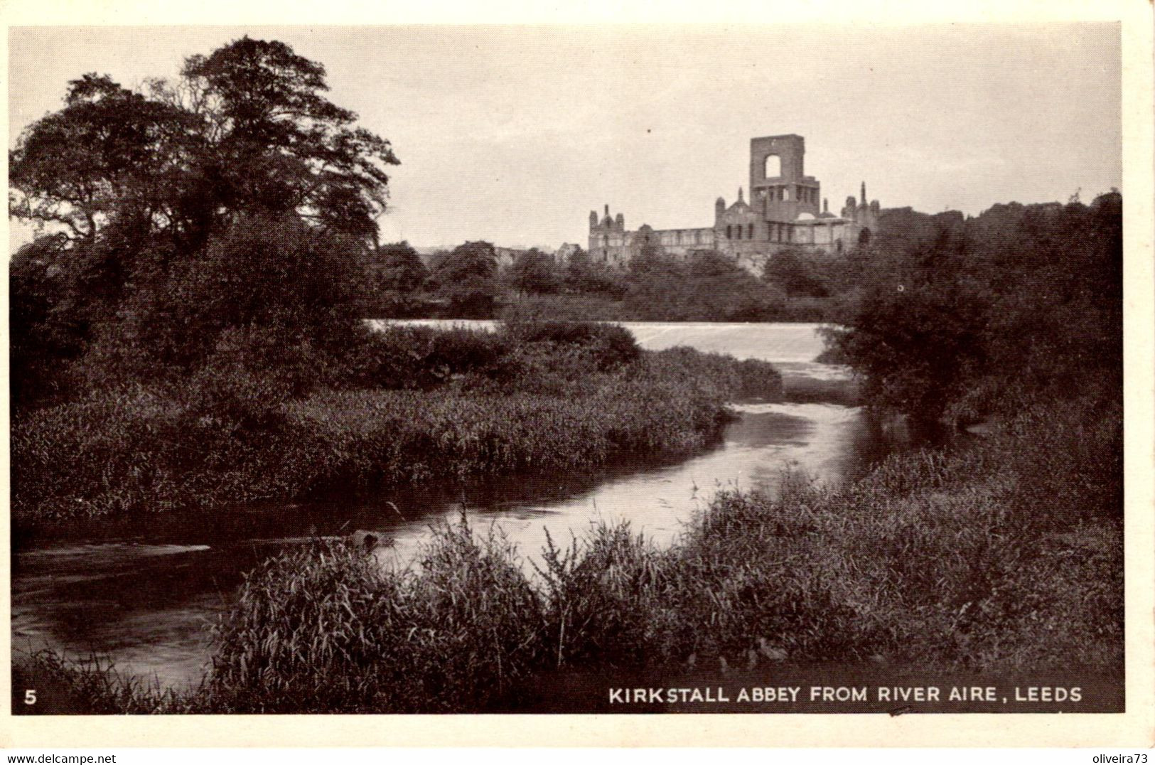 KIRKSTALL ABBEY FROM RIVER AIRE - LEEDS - Leeds