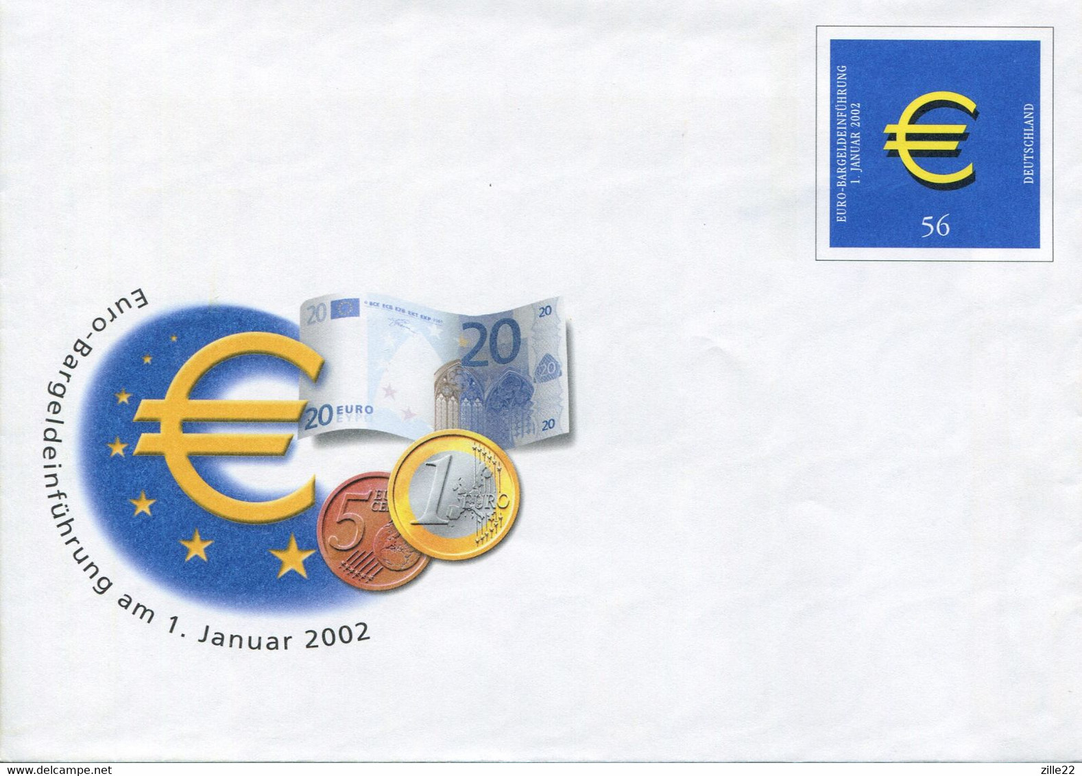 Germany Deutschland Postal Stationery - Cover - Euro Design - New Cash Currency - Private Covers - Mint