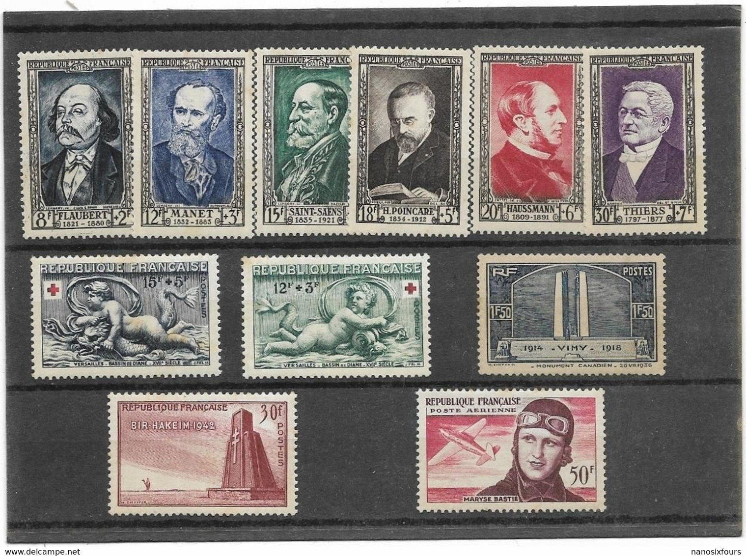 FRANCE.  LOT DE TIMBRE NEUF. LEGERE TRACE DE ROUILLE ETAT N 930 A 935 N 937/938  N 317 N 925  PA N 34 - Sonstige & Ohne Zuordnung