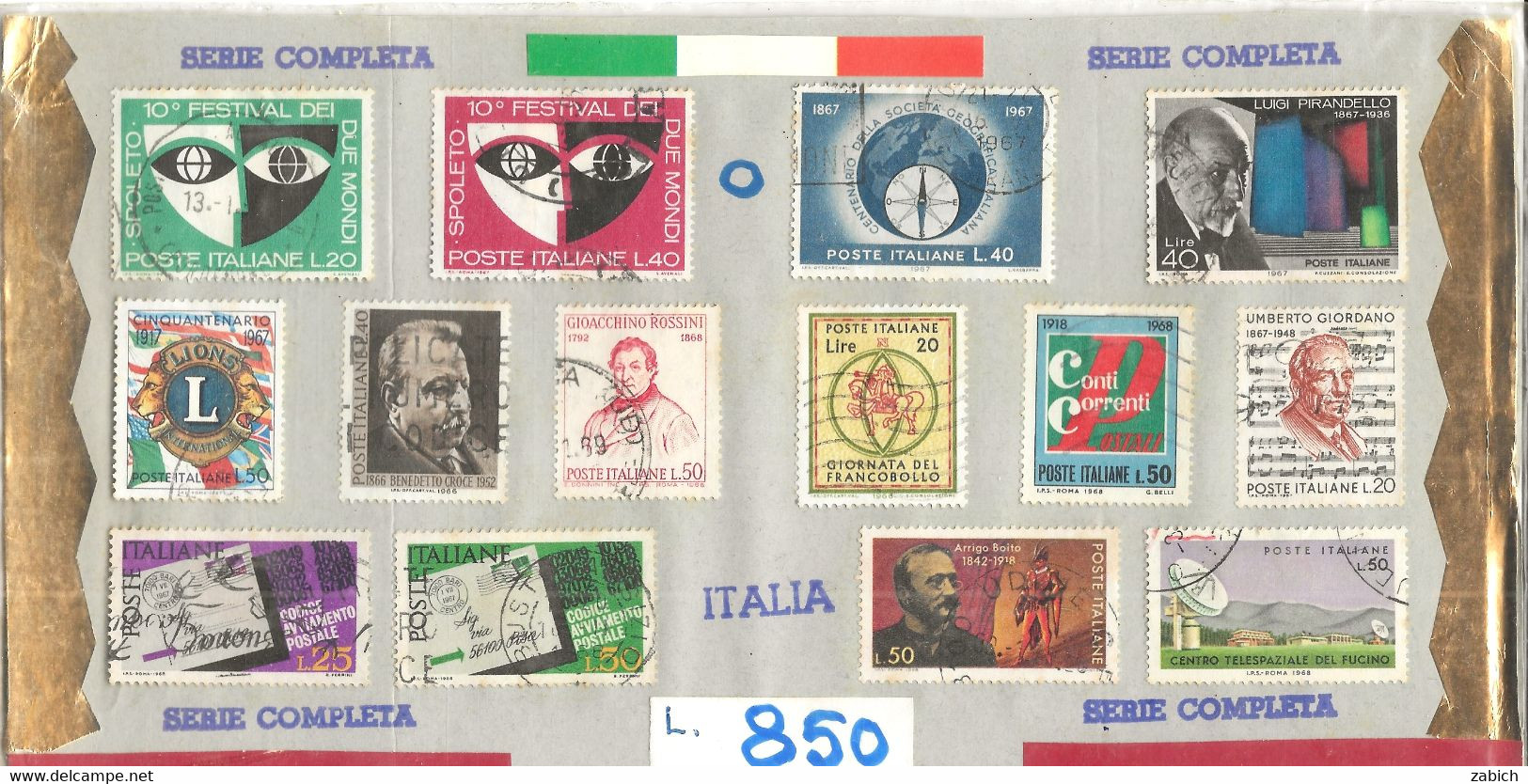FISCAUX ITALIE POCHETTE DE 14  TIMBRES OBLITERES - Collections