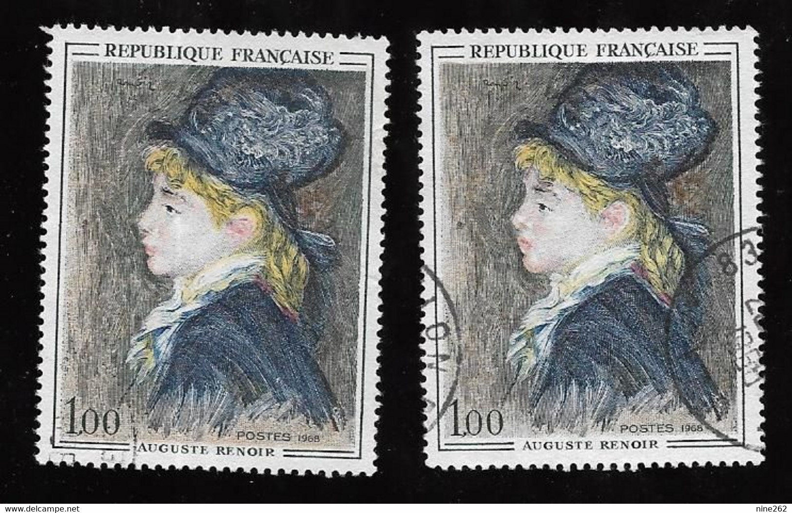 AUGUSTE RENOIR.. ** TIMBRE DE GAUCHE....VARIETE *BEC DE LIEVRE *... - Used Stamps