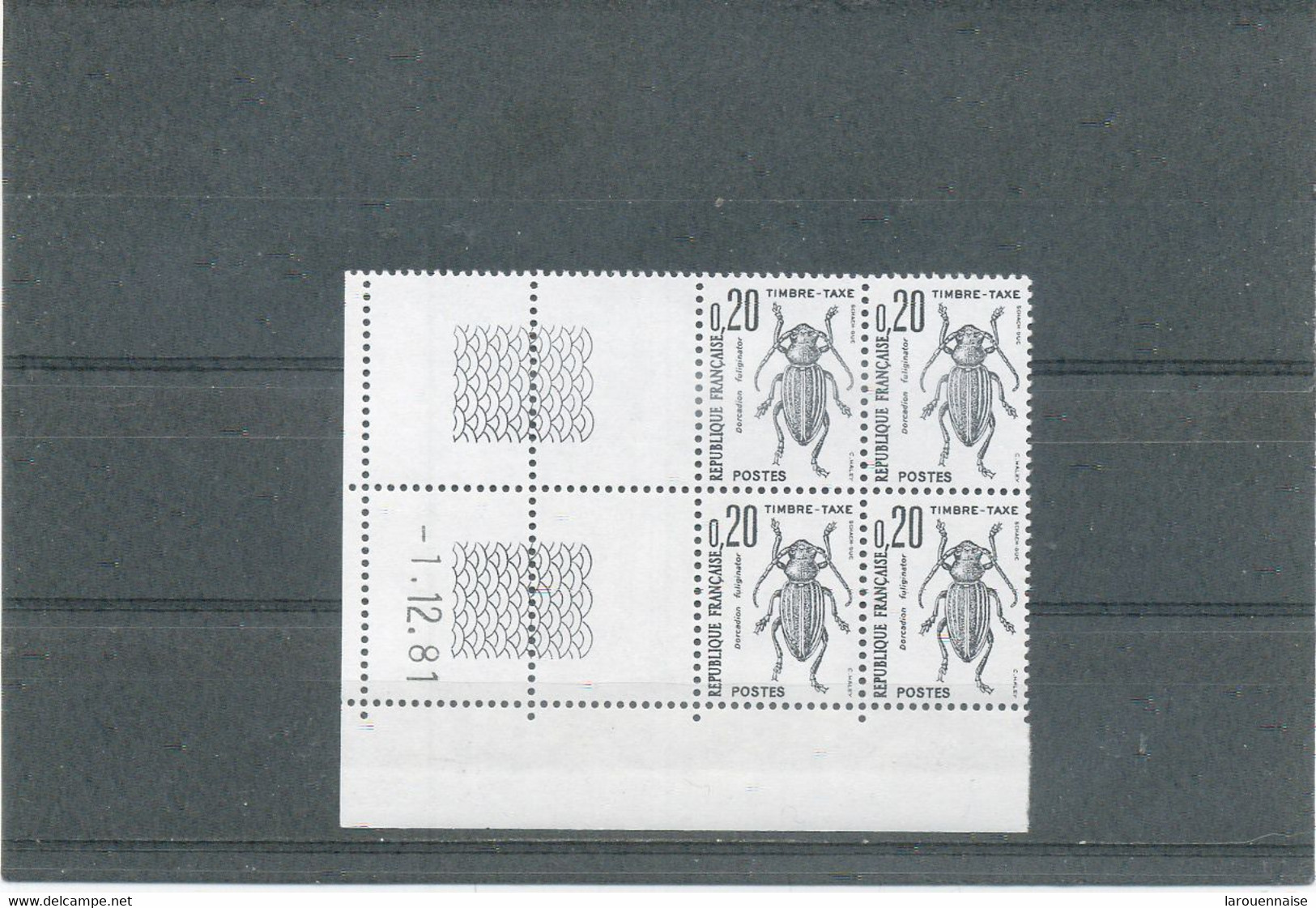 COINS DATES- TAXE N°104 ** INSECTES 0,20F -1-12-81 - Postage Due