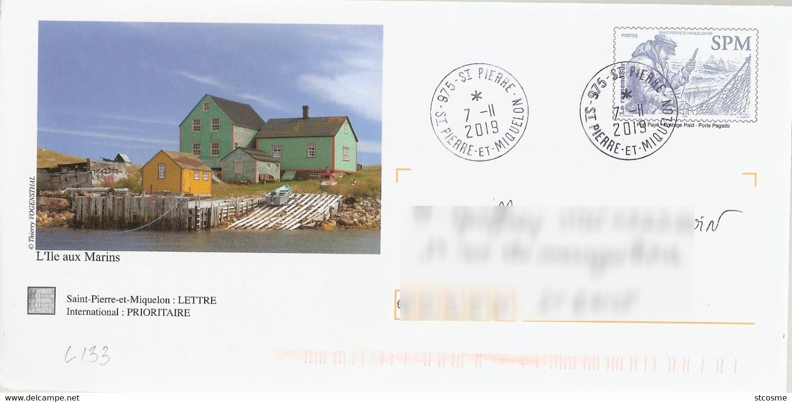 L133 - Entier / Stationery / PAP L'île Aux Marin & Le Ramendeur Circulée En 2019 - Enteros Postales