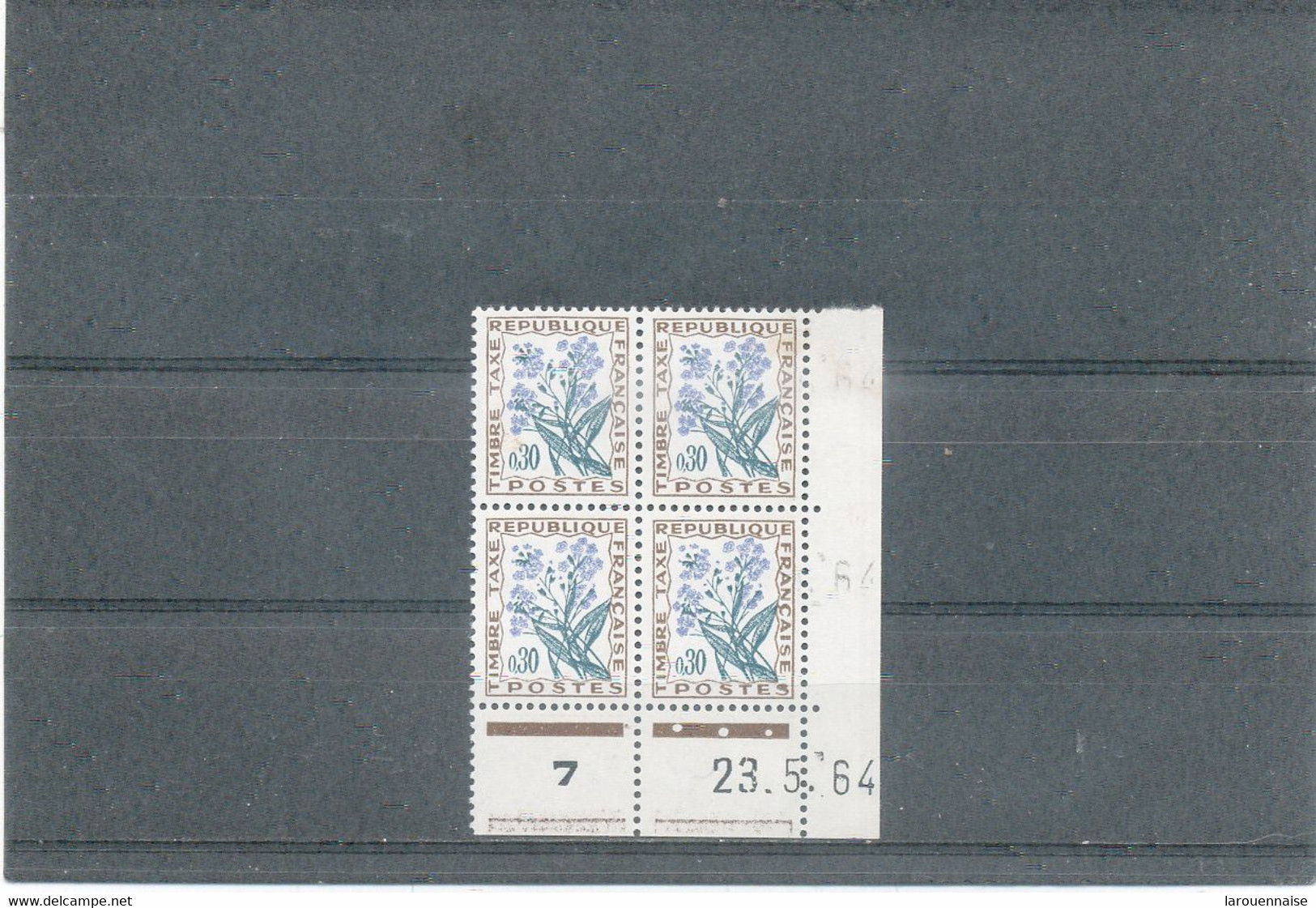 COINS DATES- TAXE N°99 ** FLEURS 0,30F -23-5-64 - Strafport