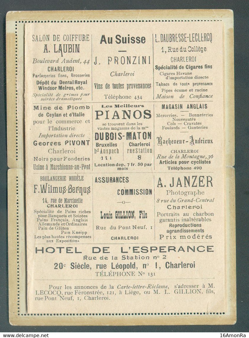 CLA N°67 - E.P. 10 Centimes Fine Barbe Rouge S/verdâtre (type C-L. N°10) Avec Repiquage Publicités Multiples DOME Des HA - Kartenbriefe