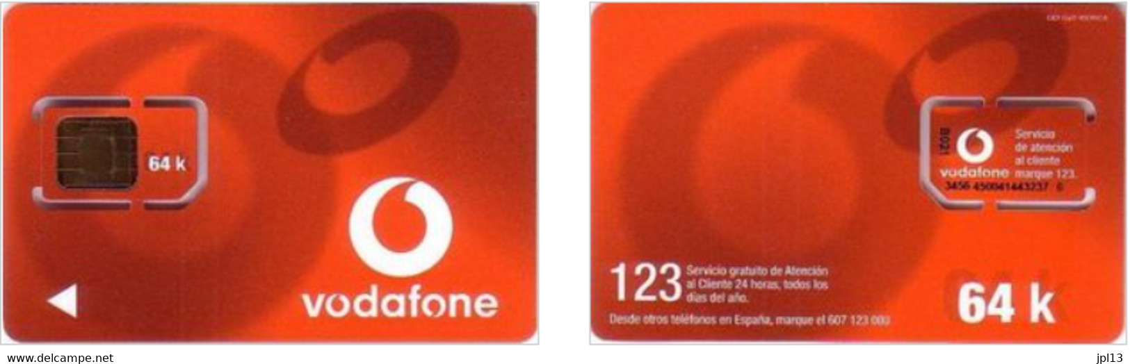 Carte SIM - Espagne - Vodafone - Vodafone Red Card 64K, Série B021 2000 - Vodafone