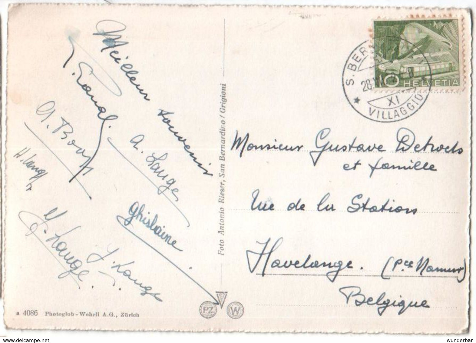 Pass-Strasse S. Bernardino Mit Hinterrhein  1952  (z6750) - Hinterrhein