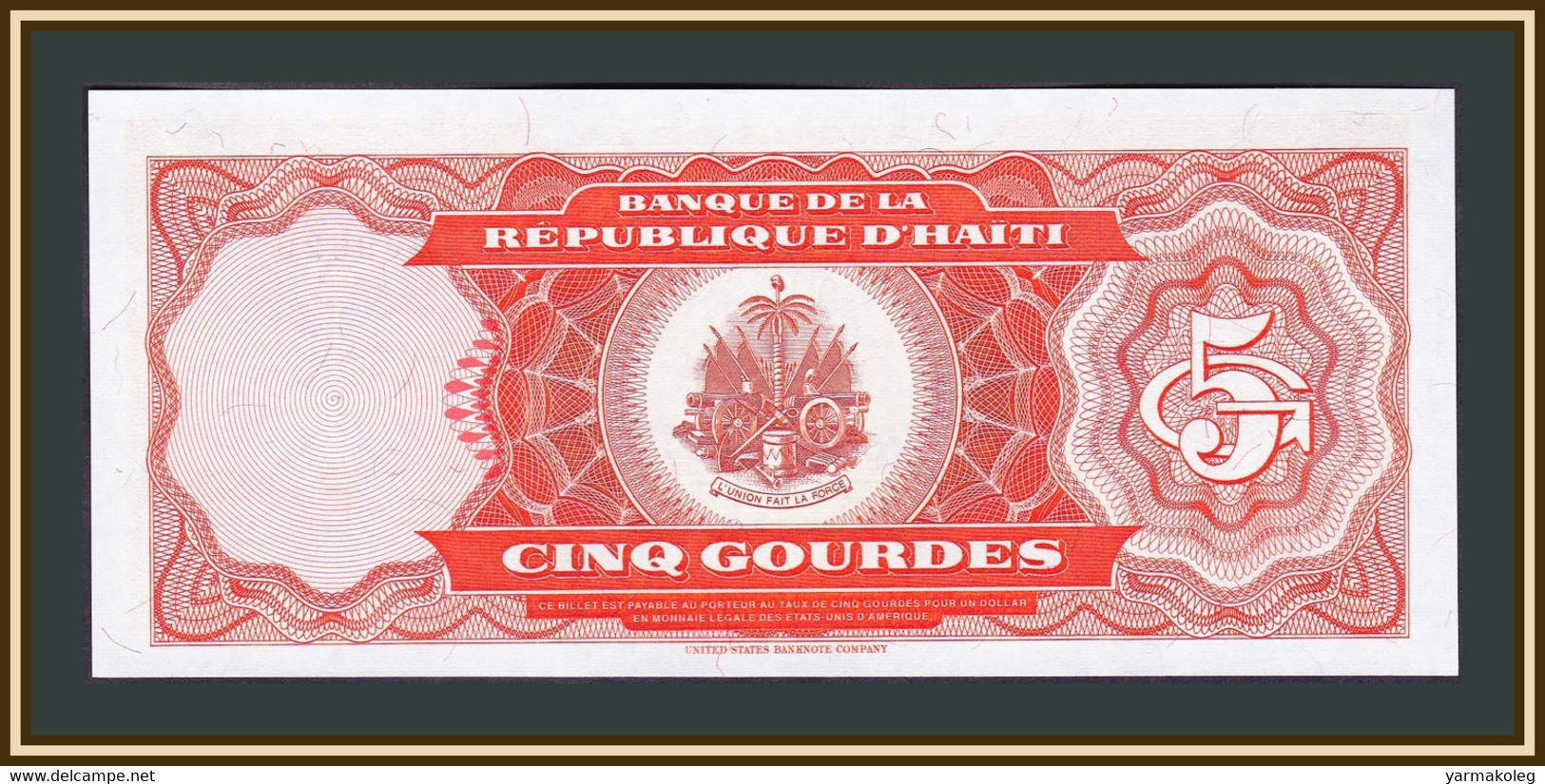 Haiti 5 Gourdes 1989 P-255 (255a) UNC - Haïti