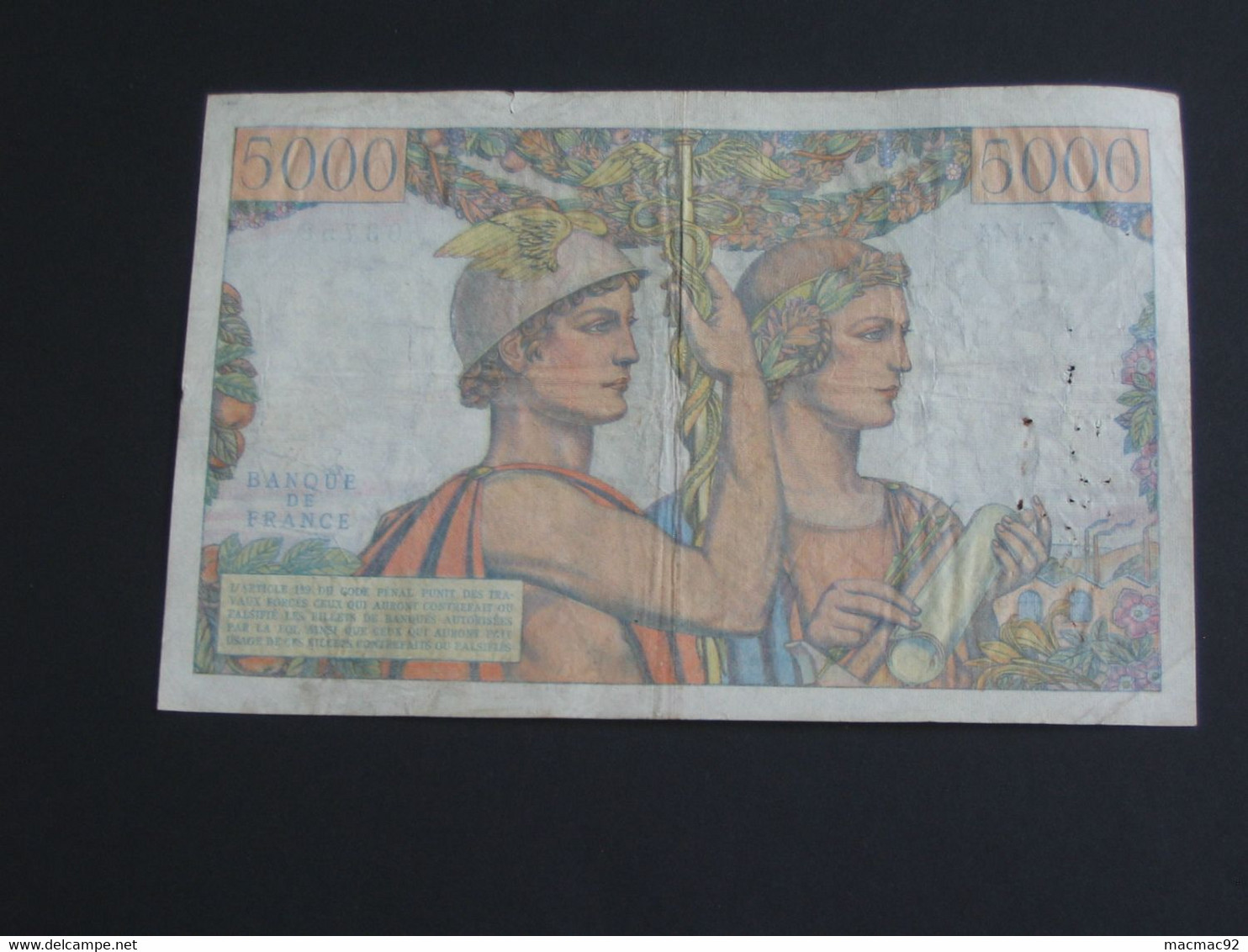 5000 Francs TERRE Et MER 1953     **** EN ACHAT IMMEDIAT ****  Billet Recherché ! - 5 000 F 1949-1957 ''Terre Et Mer''