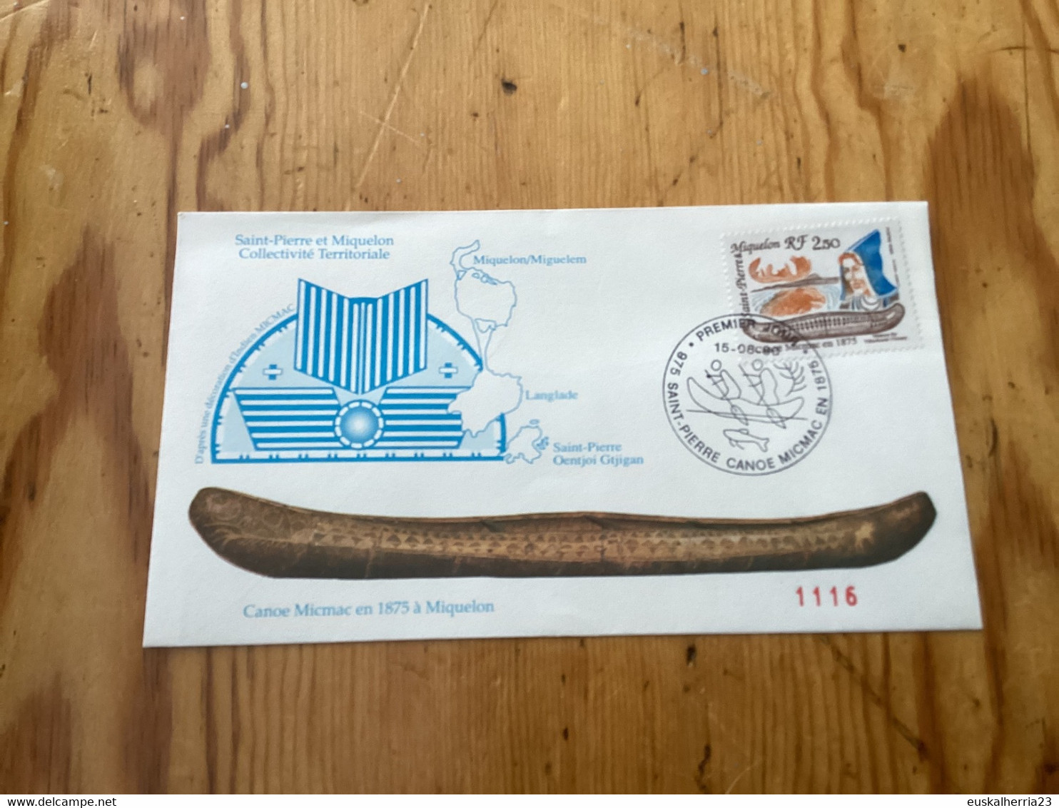 Enveloppe 1er Jour Saint-pierre Et Miquelon Canoë Micmac 1990 - Used Stamps