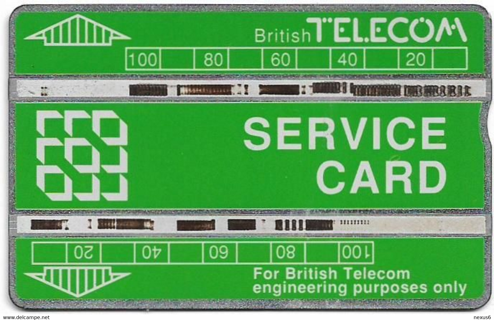 UK - BT - L&G - Service Cards - Green White Thermographic Print - BTS-005 - 111K - 200Units, Used - BT Engineer BSK Dienst Und Test