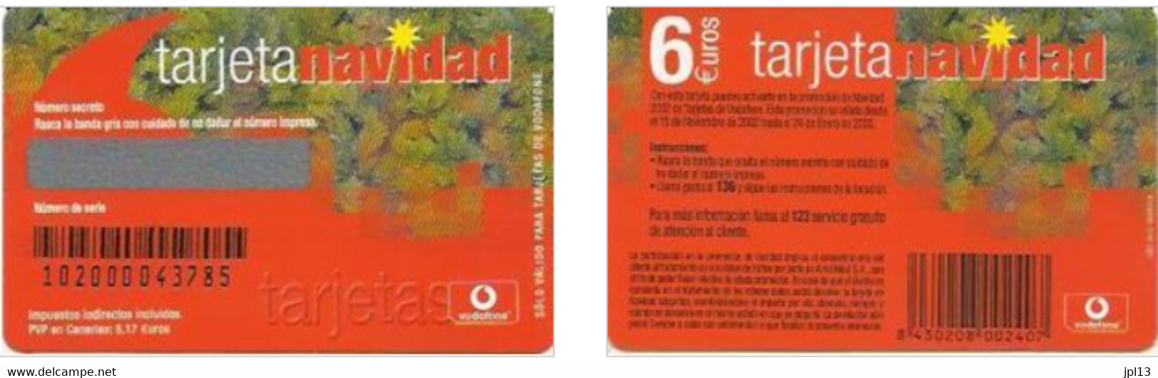 Recharge GSM - Espagne - Vodafone - Tarjeta Navidad - Vodafone