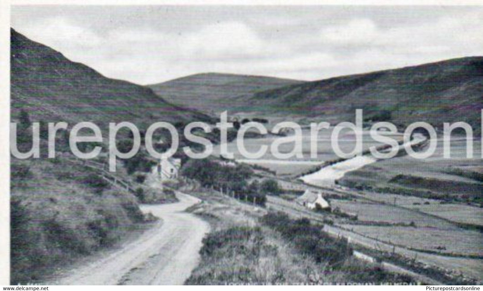 LOOKING UP STRATH OF KILDONAN HELMSDALE OLD B/W POSTCARD SCOTLAND - Caithness