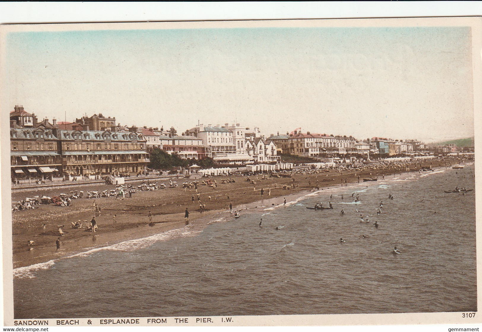 SANDOWN BEACH AND ESPLANADE FROM THE PIER. - Sandown