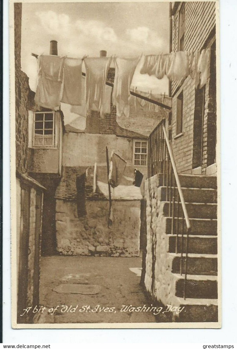 Cornwall Postcard St.ives Frith's Washing Day Unused - St.Ives