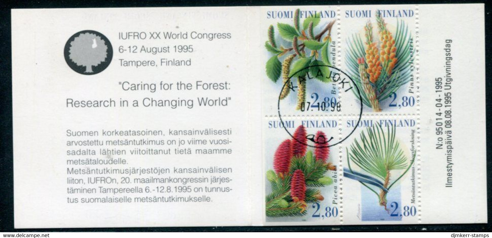 FINLAND 1995 Forestry World Congress Booklet Used.  Michel 1305-08 - Used Stamps