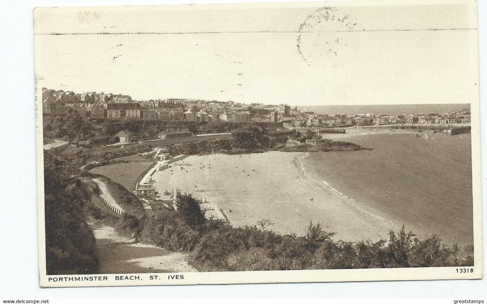 Cornwall Postcard St.ives  Porthminster Beach Posted 1953 - St.Ives