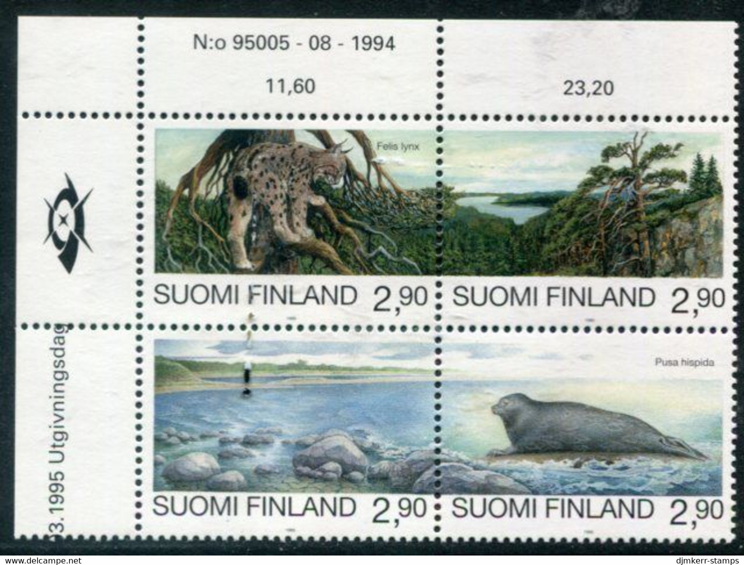 FINLAND 1995 Nature Protection Block MNH / **.  Michel 1291-94 - Nuovi