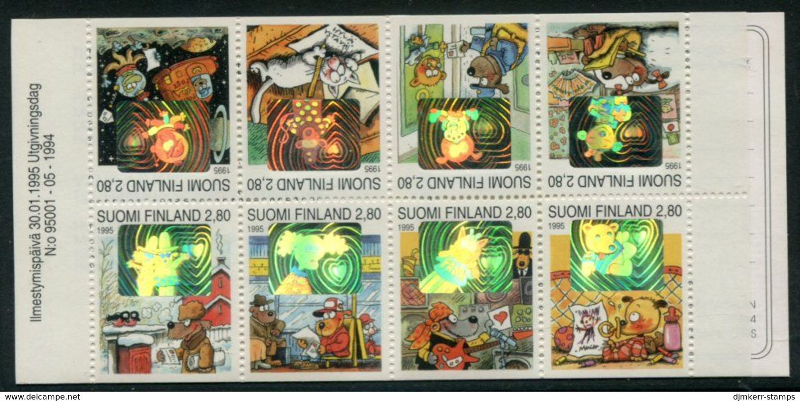 FINLAND 1995 Valentines Day: Comics Booklet MNH / **.  Michel 1276-83 - Unused Stamps