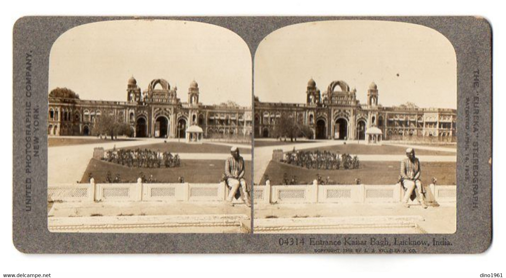 PHOTO 529 - United Photographic Company NEW - YORK - The ¨EUREKA ¨ Stereograph 1909, Entrance Kaiser Bagh,Lucknow India - Stereoscopic