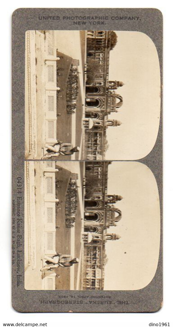 PHOTO 529 - United Photographic Company NEW - YORK - The ¨EUREKA ¨ Stereograph 1909, Entrance Kaiser Bagh,Lucknow India - Stereoscopic
