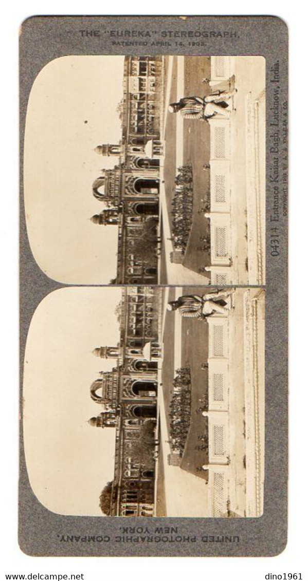 PHOTO 529 - United Photographic Company NEW - YORK - The ¨EUREKA ¨ Stereograph 1909, Entrance Kaiser Bagh,Lucknow India - Stereoscopic