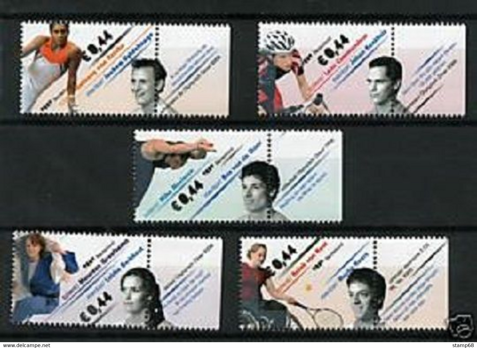 Nederland NVPH 2664-68 Serie Sporttop Tab Rechts 2009 MNH Postfris Sport - Sonstige & Ohne Zuordnung