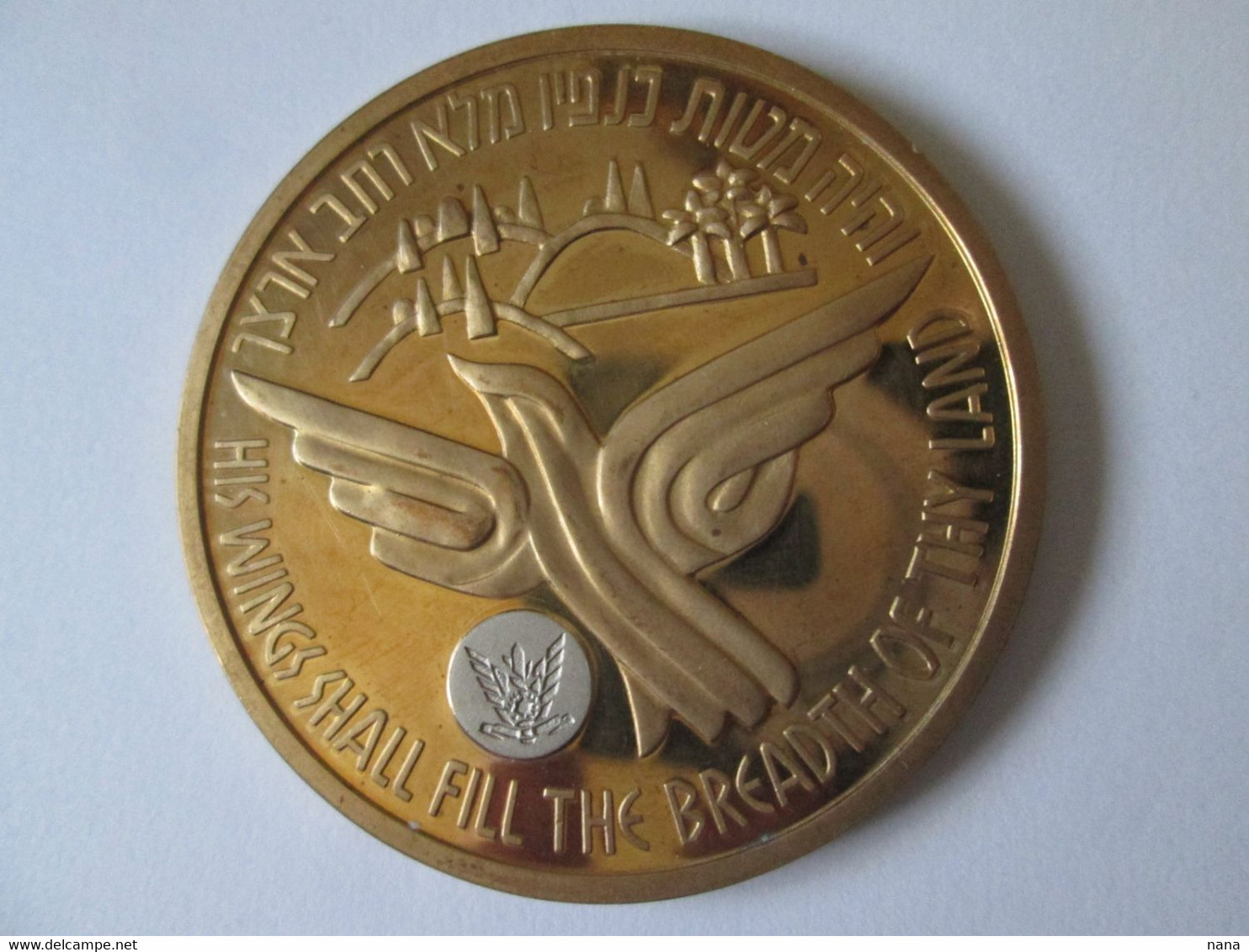 Rare! Israel IDF/IAF Air Force Auster Airplane Official State Medal Diameter=50 Mm,weight=41 Grams - Autres & Non Classés