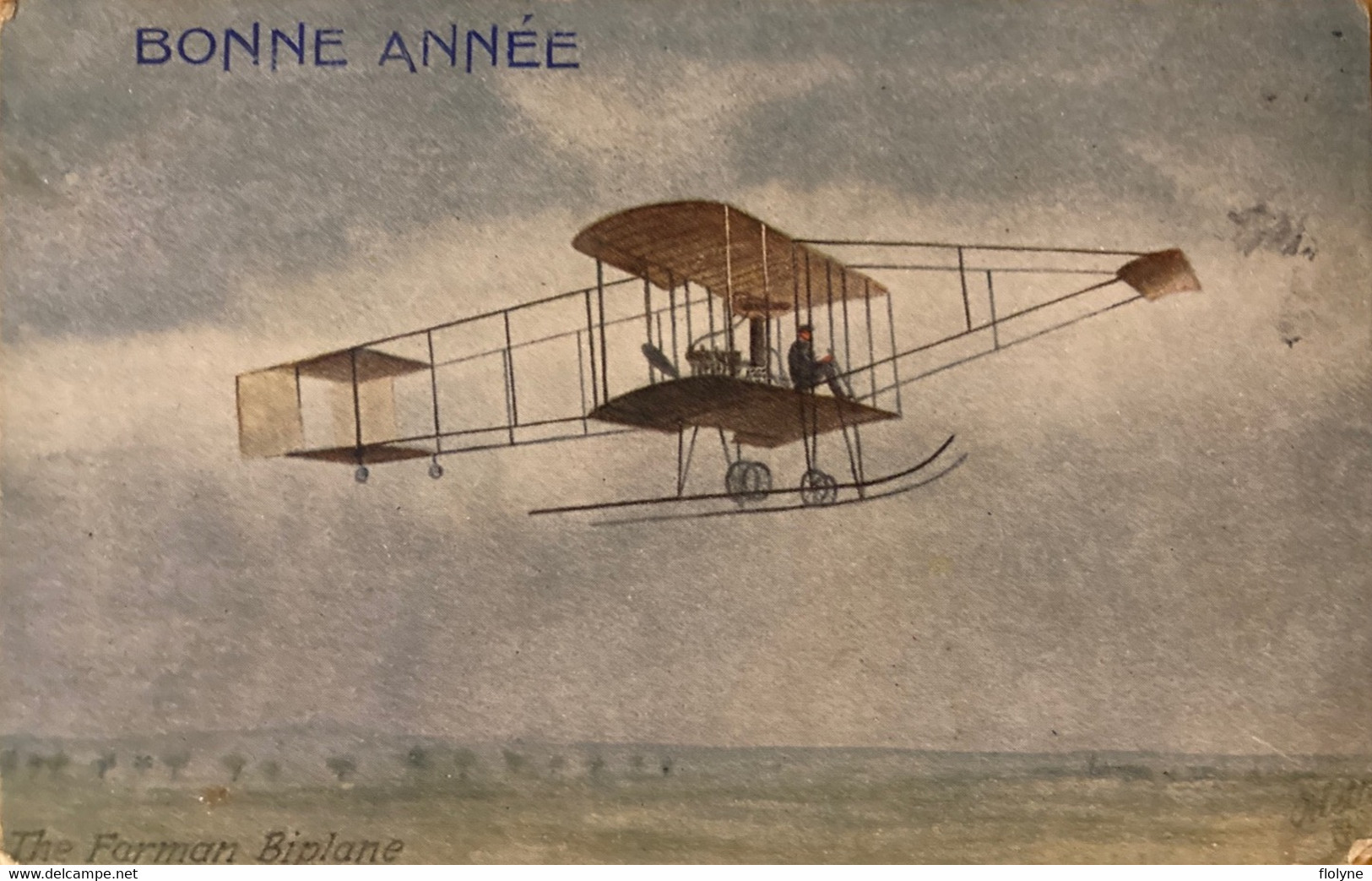 Aviation - Avion FARMAN BIPLANE - Biplan - Plane - Cpa Bonne Année - ....-1914: Voorlopers