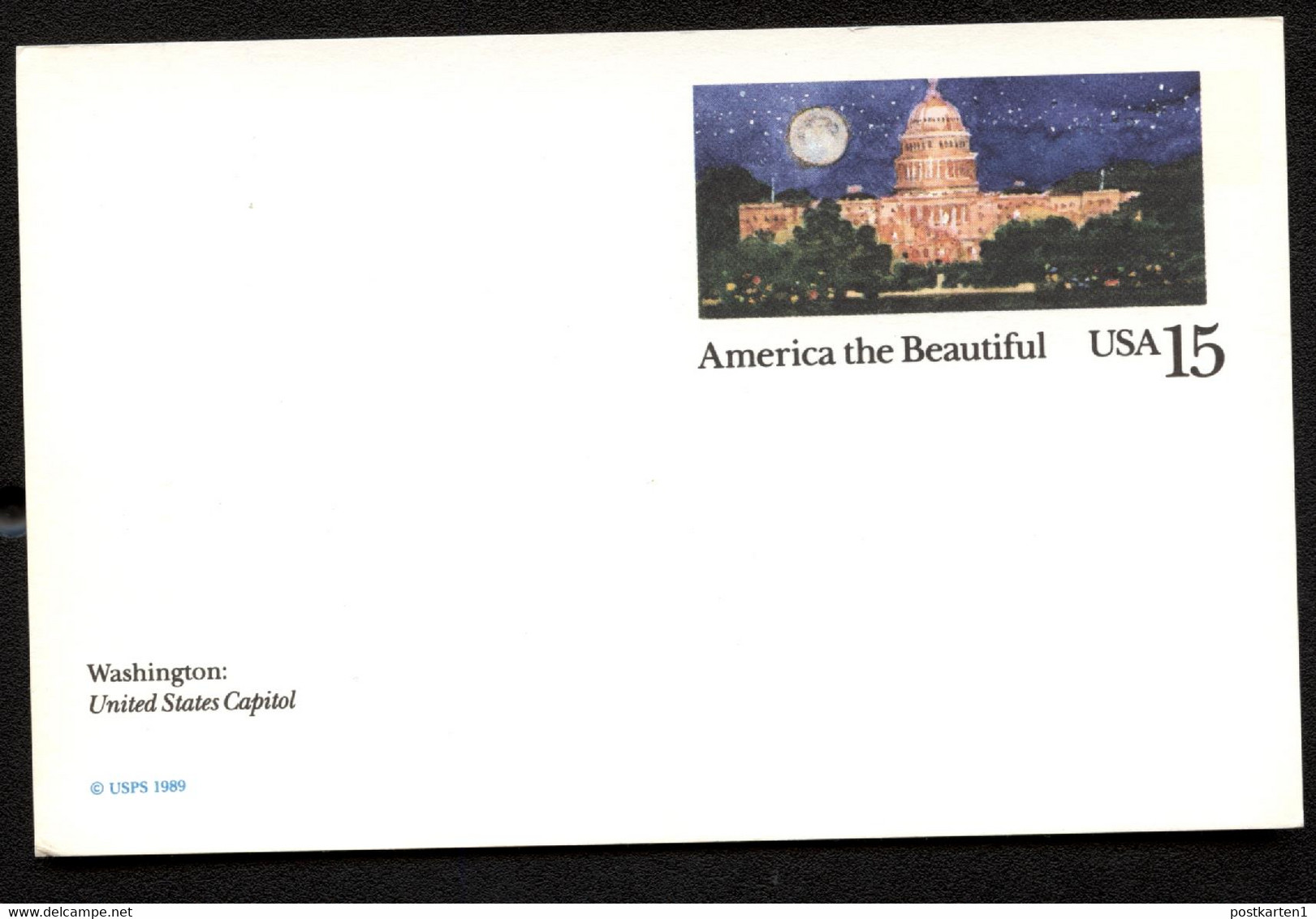UX138 Postal Card CAPITOL Washington DC Mint Vf 1989 - 1981-00