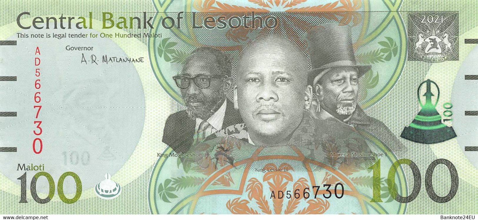 Lesotho 100 Maloti 2021 Unc Pn 24d - Lesoto