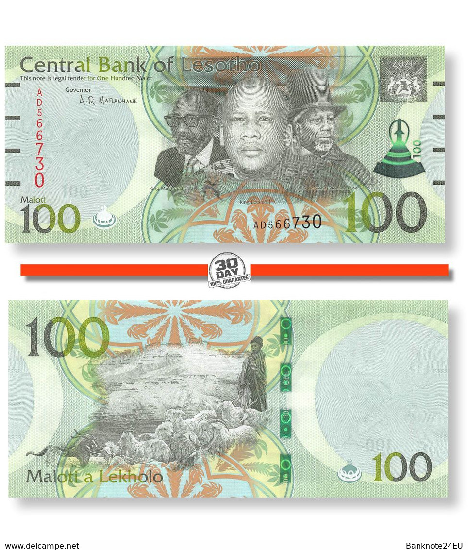 Lesotho 100 Maloti 2021 Unc Pn 24d - Lesotho