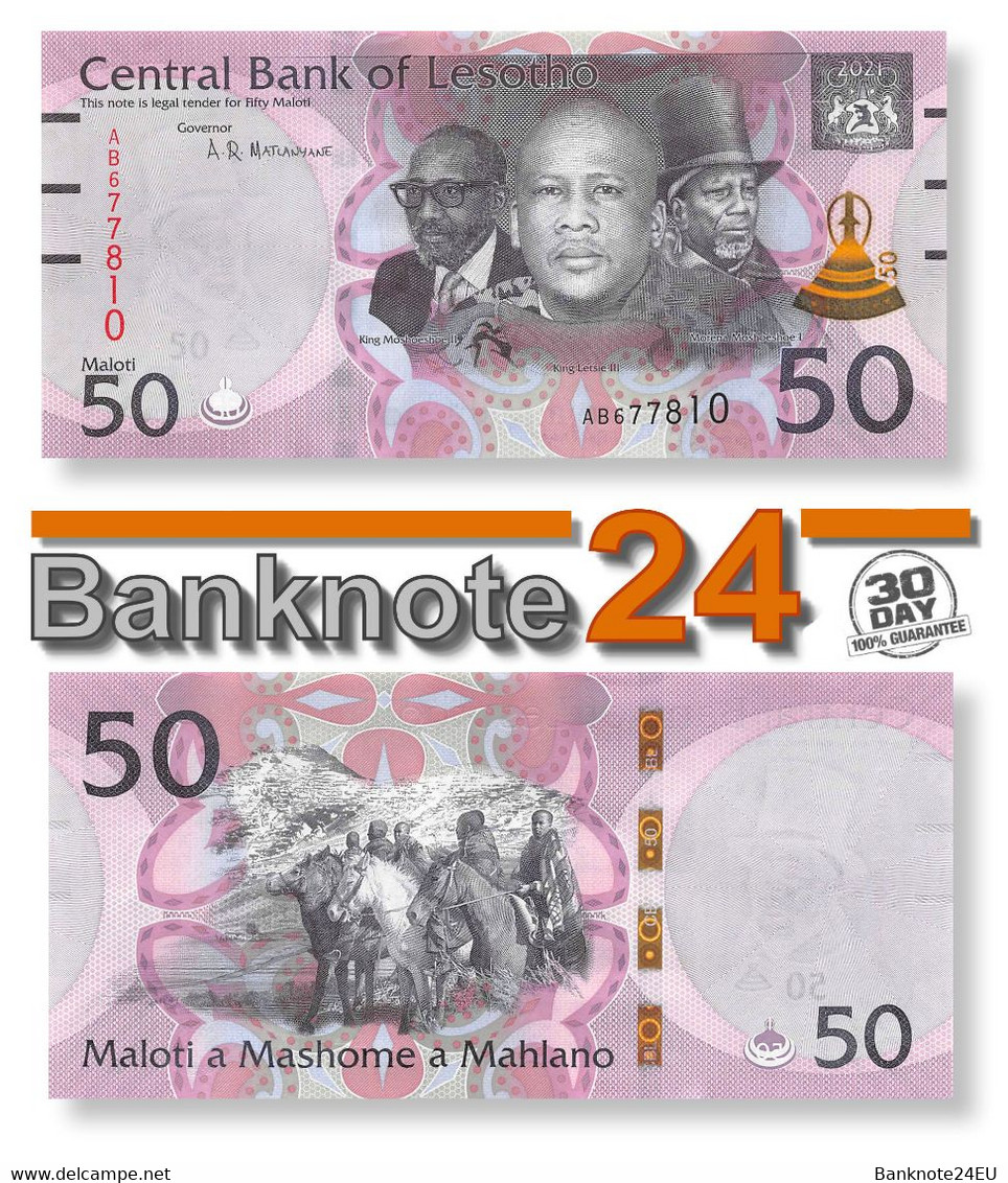 Lesotho 50 Maloti 2021 Unc Pn 23c - Lesoto