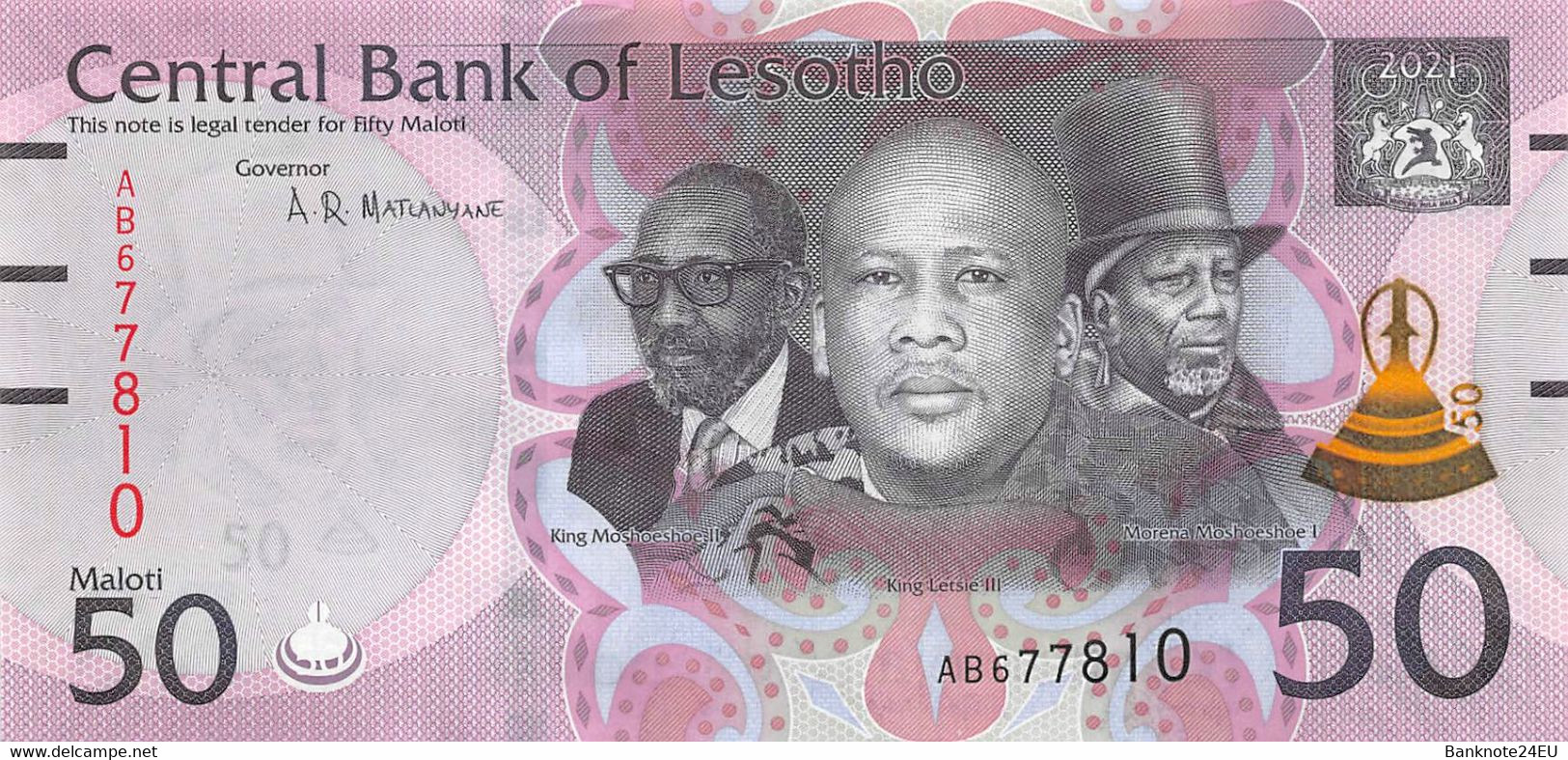 Lesotho 50 Maloti 2021 Unc Pn 23c - Lesotho