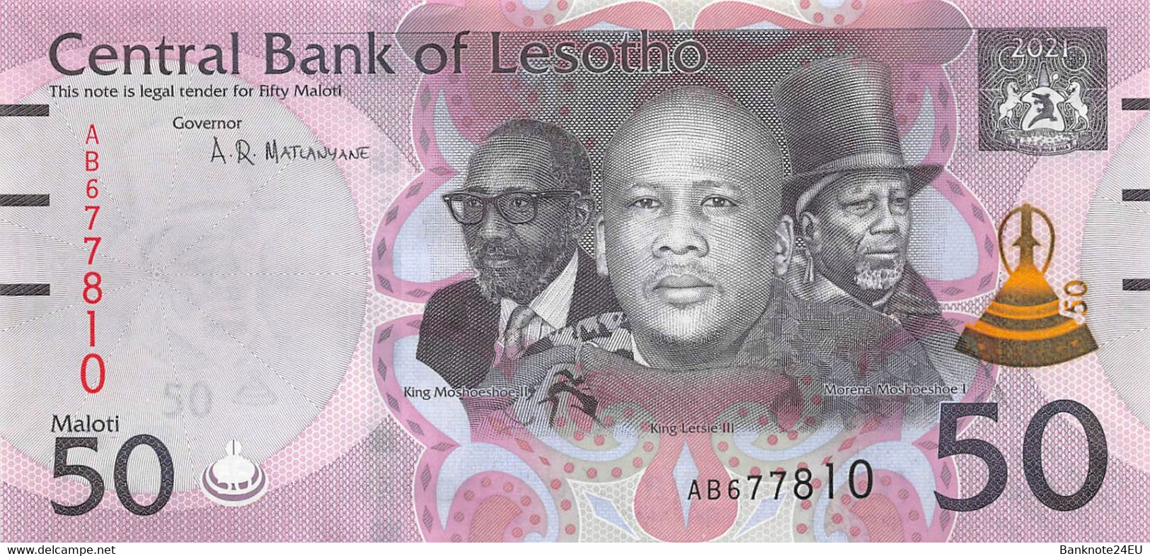 Lesotho 50 Maloti 2021 Unc Pn 23c - Lesoto