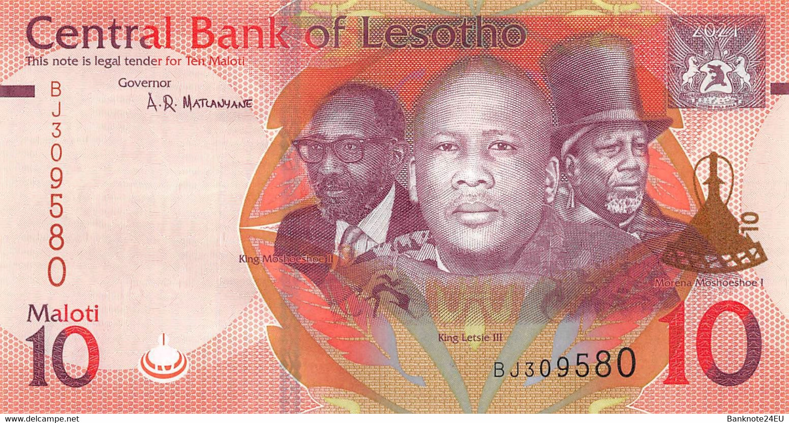 Lesotho 10 Maloti 2021 Unc Pn 21c - Lesoto