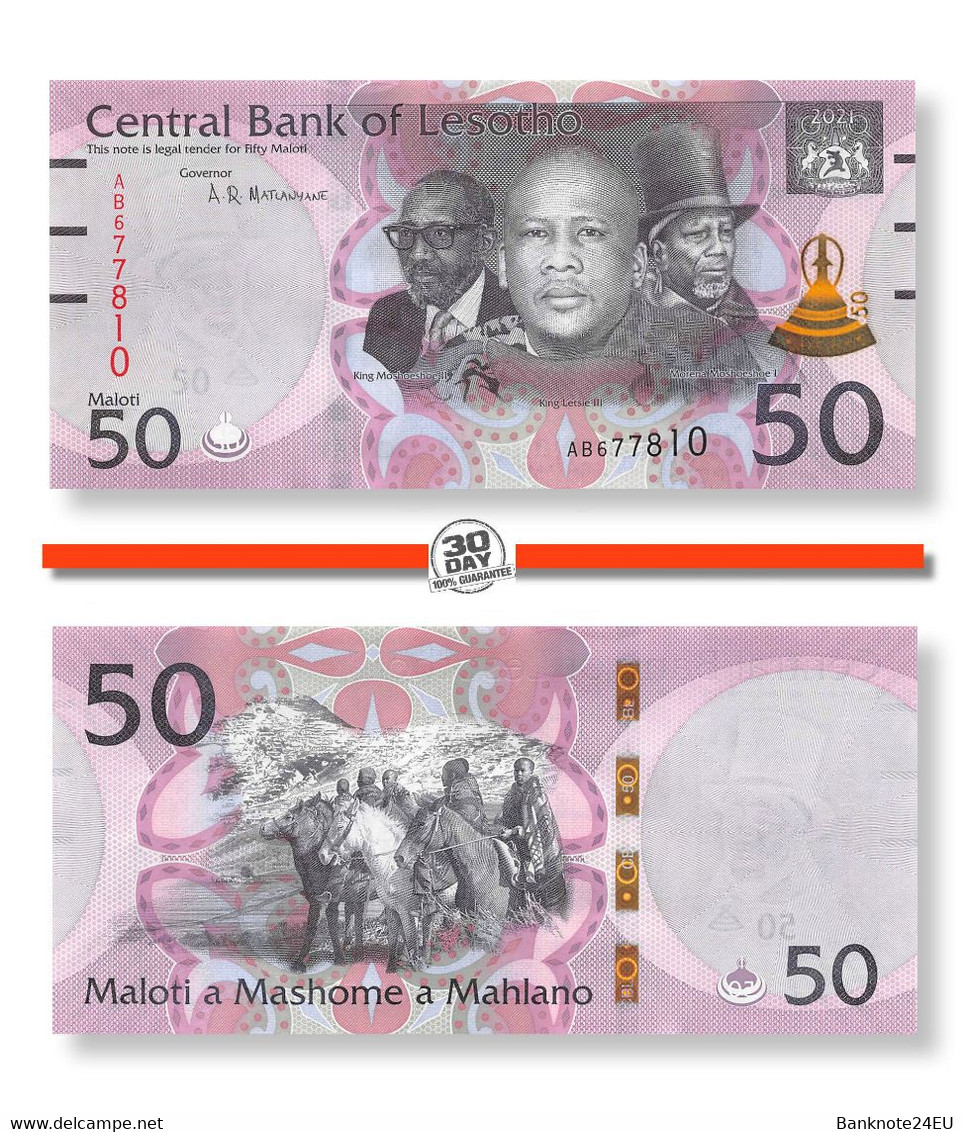 Full Set Lesotho 10-20-50-100-200 Maloti 2022 Unc Pn 21c-22d-23c-24d-25b - Lesotho