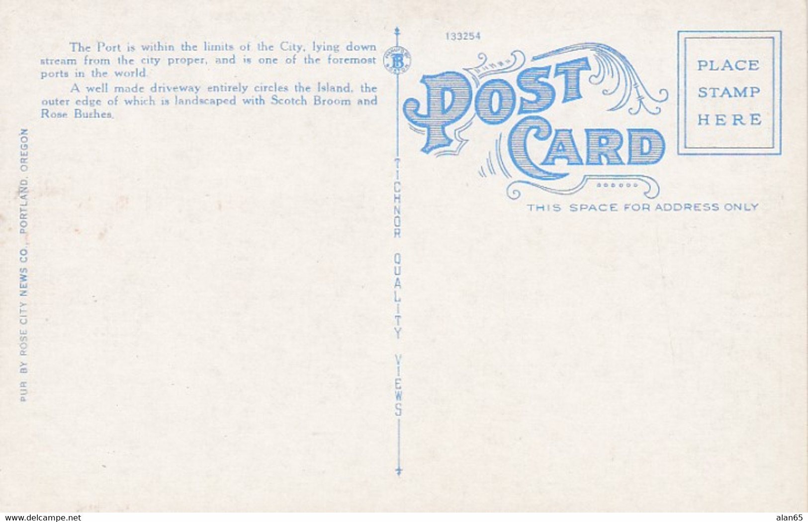 Portland Oregon, Swan Island, Port Of Portland Airport, C1920s/30s Vintage Postcard - Portland
