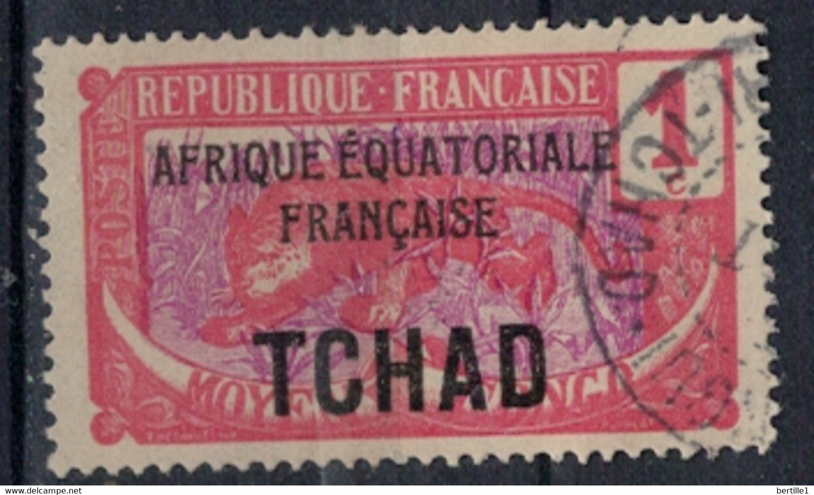 TCHAD    N°  YVERT  1 ( 5 ) OBLITERE     ( Ob   9 / 56 ) - Used Stamps