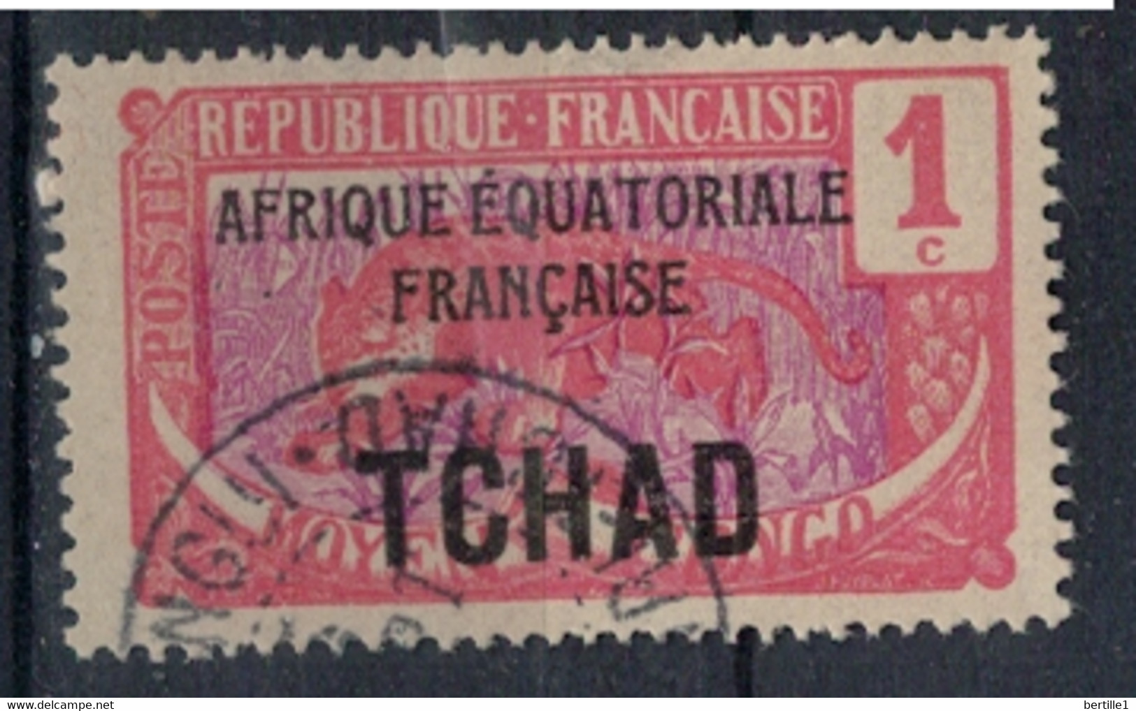 TCHAD    N°  YVERT  1 ( 6 ) OBLITERE     ( Ob   9 / 56 ) - Used Stamps