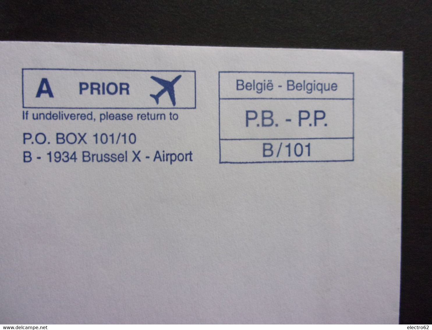 Belgique  B-1934 Brussel X -Airport  Belgie P.B.-P.P. Avion PanEuropean Publishing Company - Other & Unclassified