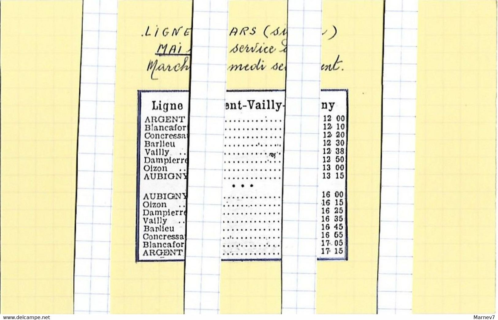 18 Cher - Horaires Cars - Sigirier - Mai 1948 - Argent Vailly Aubigny - Europa