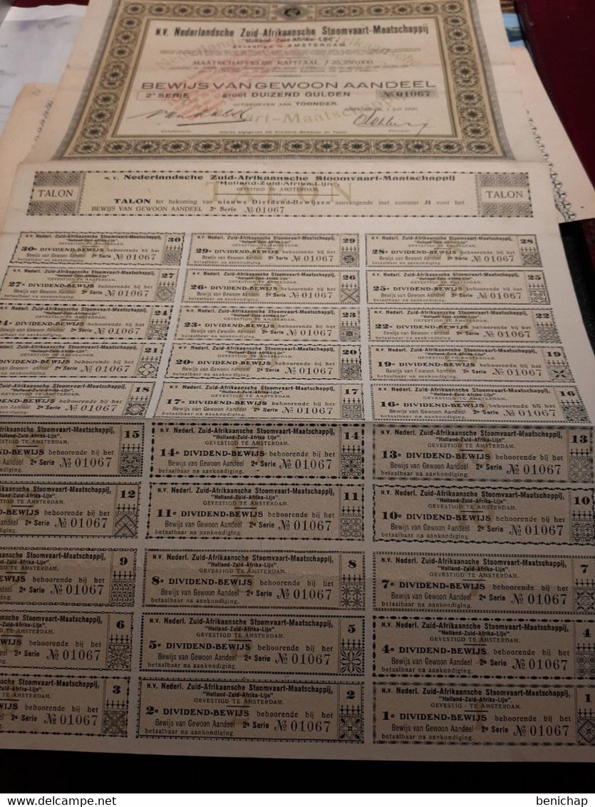 N.V. Nederlandsche Zuid-Afrikaansche Stoomvaart-Maatschappij " Holland - Zuid Africa - Lijn - Amsterdam Juli 1920. - Chemin De Fer & Tramway