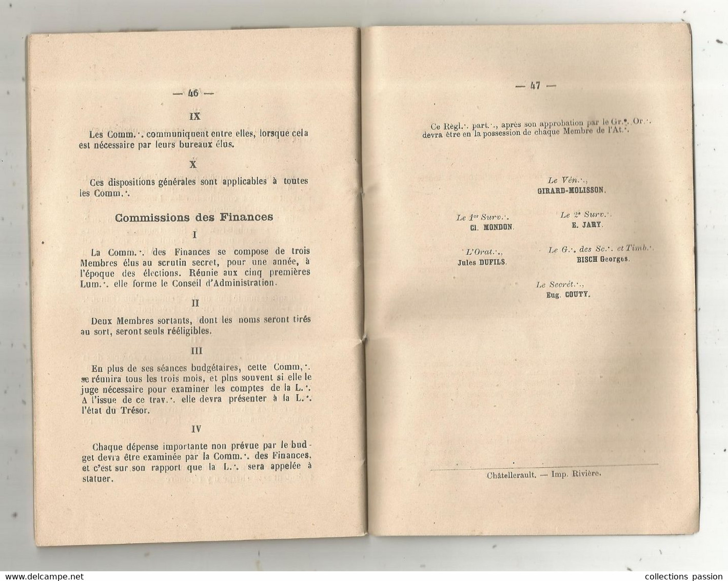 ésotérisme, Loge Maçonnique, L'AVENIR, 5882, 47 Pp , Ed. Rivière, Chatellerault, 1882 , 4  Scans ,  Frais Fr 3.35 E - Esotérisme